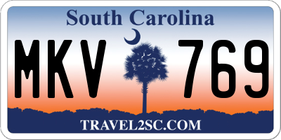 SC license plate MKV769