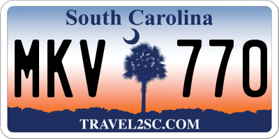 SC license plate MKV770