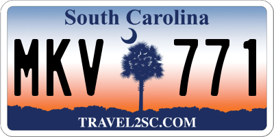 SC license plate MKV771