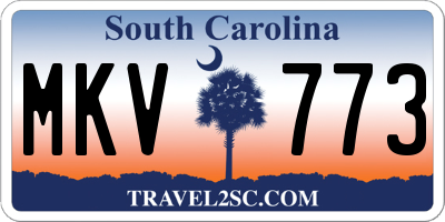 SC license plate MKV773