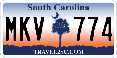 SC license plate MKV774
