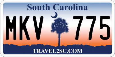 SC license plate MKV775