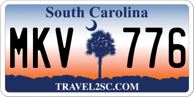 SC license plate MKV776