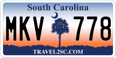 SC license plate MKV778