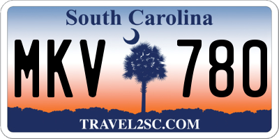 SC license plate MKV780