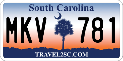 SC license plate MKV781
