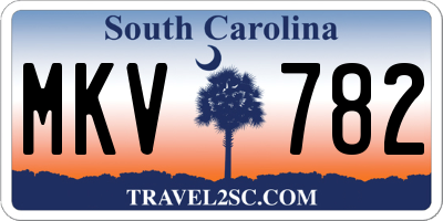 SC license plate MKV782