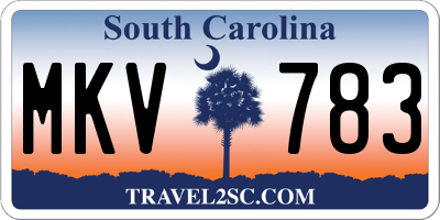 SC license plate MKV783