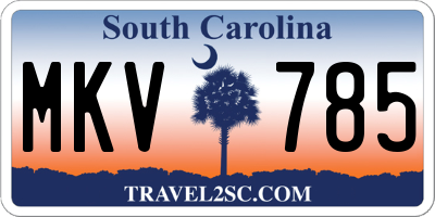SC license plate MKV785