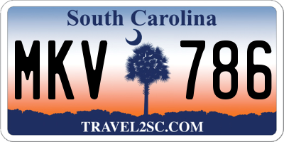 SC license plate MKV786