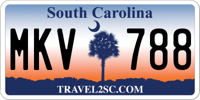 SC license plate MKV788