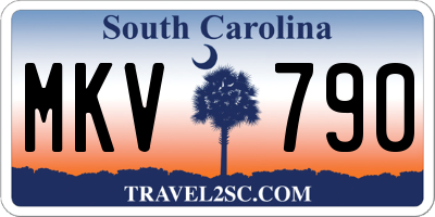 SC license plate MKV790