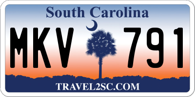 SC license plate MKV791