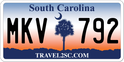 SC license plate MKV792
