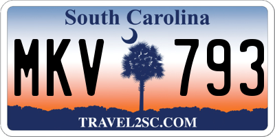SC license plate MKV793