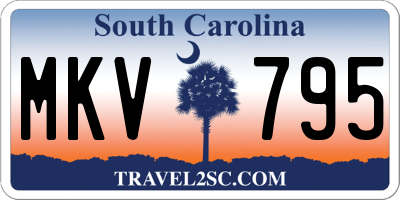 SC license plate MKV795