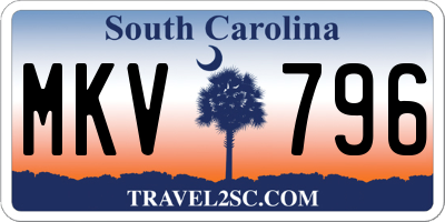 SC license plate MKV796