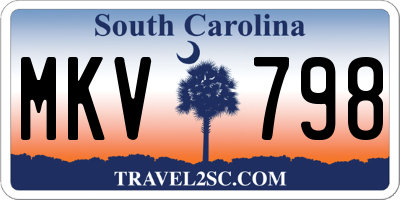 SC license plate MKV798