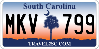 SC license plate MKV799