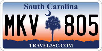 SC license plate MKV805