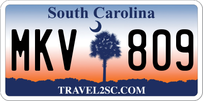 SC license plate MKV809