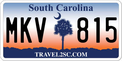 SC license plate MKV815