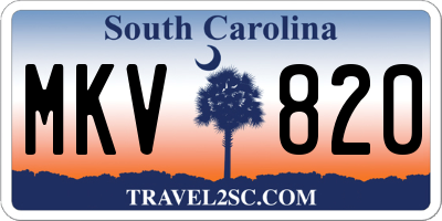 SC license plate MKV820