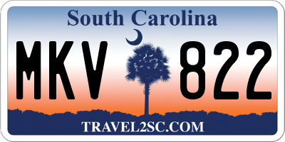 SC license plate MKV822
