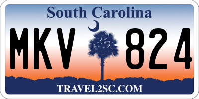 SC license plate MKV824