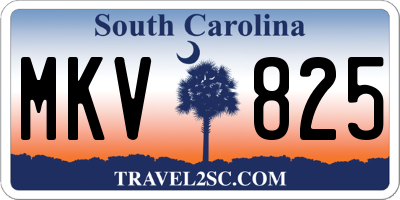 SC license plate MKV825