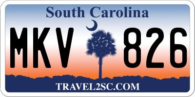 SC license plate MKV826