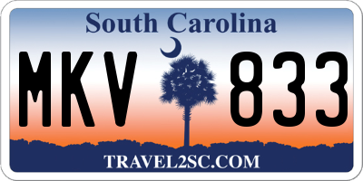 SC license plate MKV833