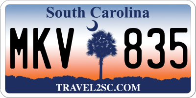 SC license plate MKV835