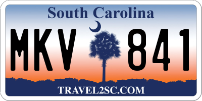 SC license plate MKV841