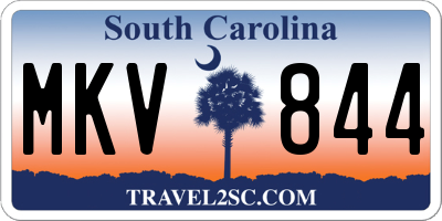 SC license plate MKV844