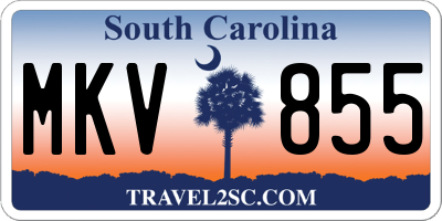 SC license plate MKV855
