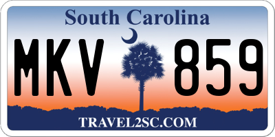 SC license plate MKV859
