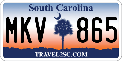 SC license plate MKV865