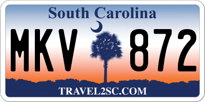 SC license plate MKV872
