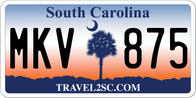 SC license plate MKV875