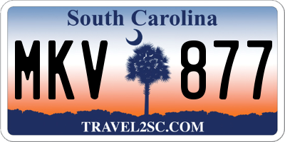 SC license plate MKV877