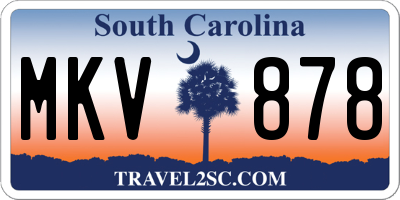 SC license plate MKV878