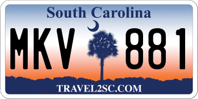 SC license plate MKV881