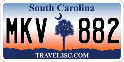 SC license plate MKV882