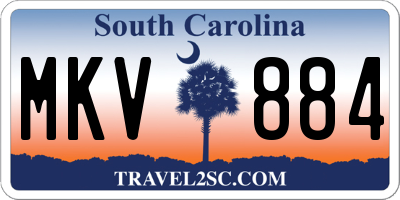 SC license plate MKV884