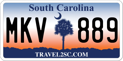 SC license plate MKV889