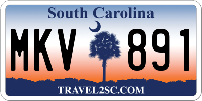 SC license plate MKV891