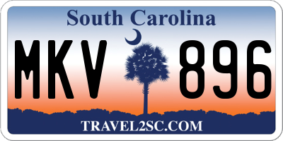 SC license plate MKV896