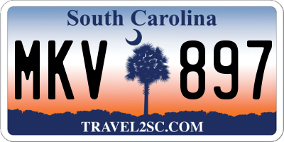 SC license plate MKV897