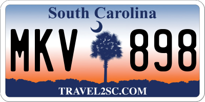 SC license plate MKV898